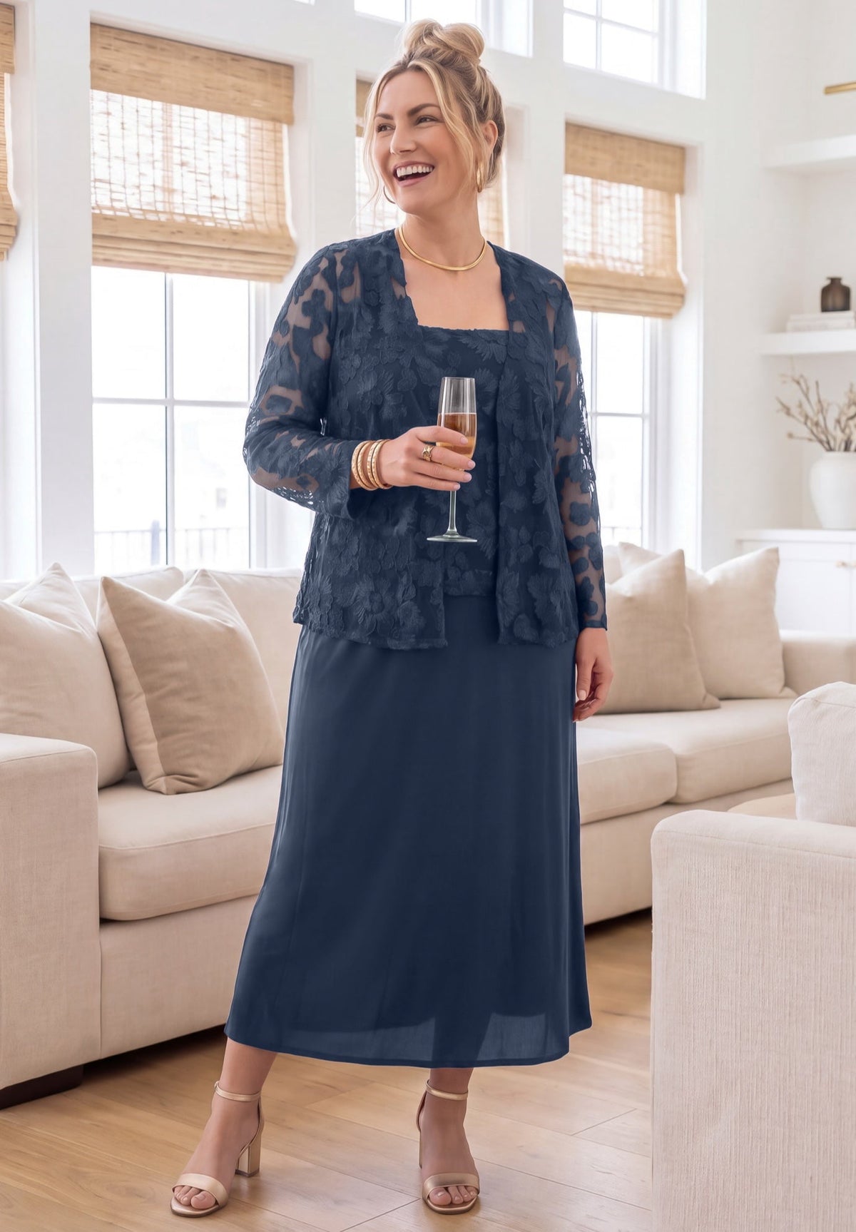 thumbnail image 6 of Catherines Women's Plus Size Embroidered Jacket Dress, 6 of 6