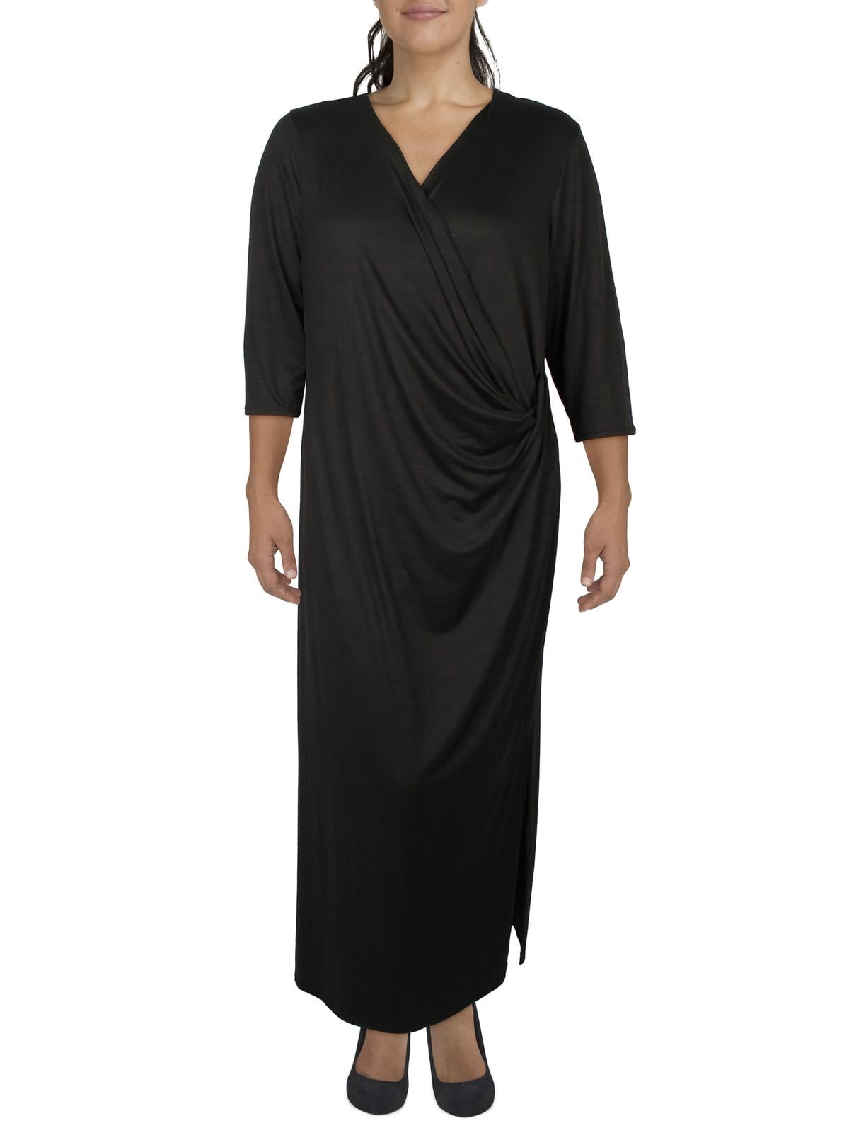 thumbnail image 1 of 24seven Comfort Apparel Womens Plus Side Slit Maxi Dress, 1 of 1