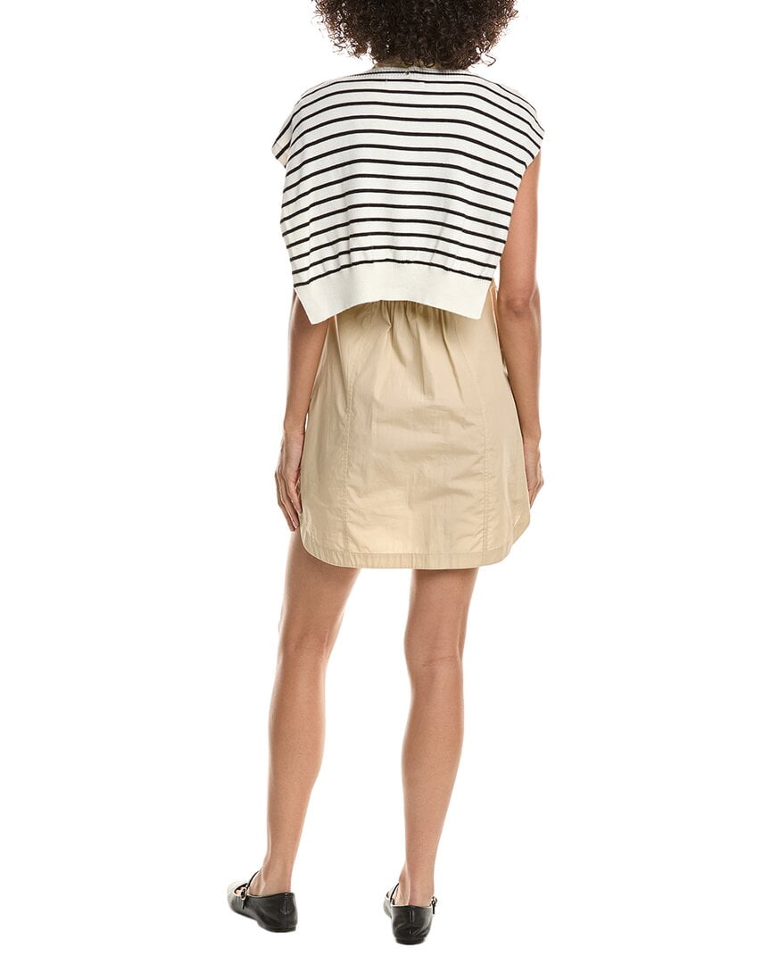 thumbnail image 2 of Derek Lam 10 Crosby womens Lotte Mixed Media Dress, 8, Brown, 2 of 3