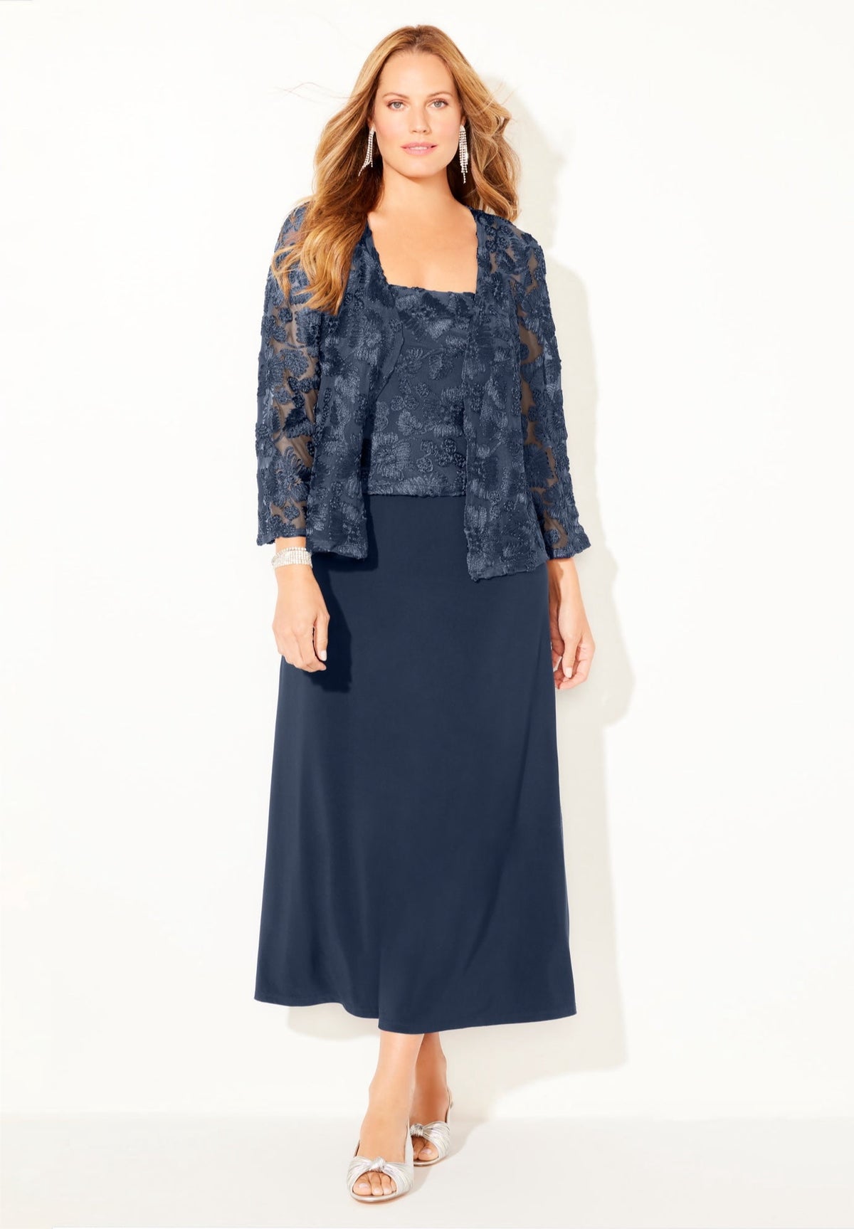 thumbnail image 4 of Catherines Women's Plus Size Embroidered Jacket Dress, 4 of 6