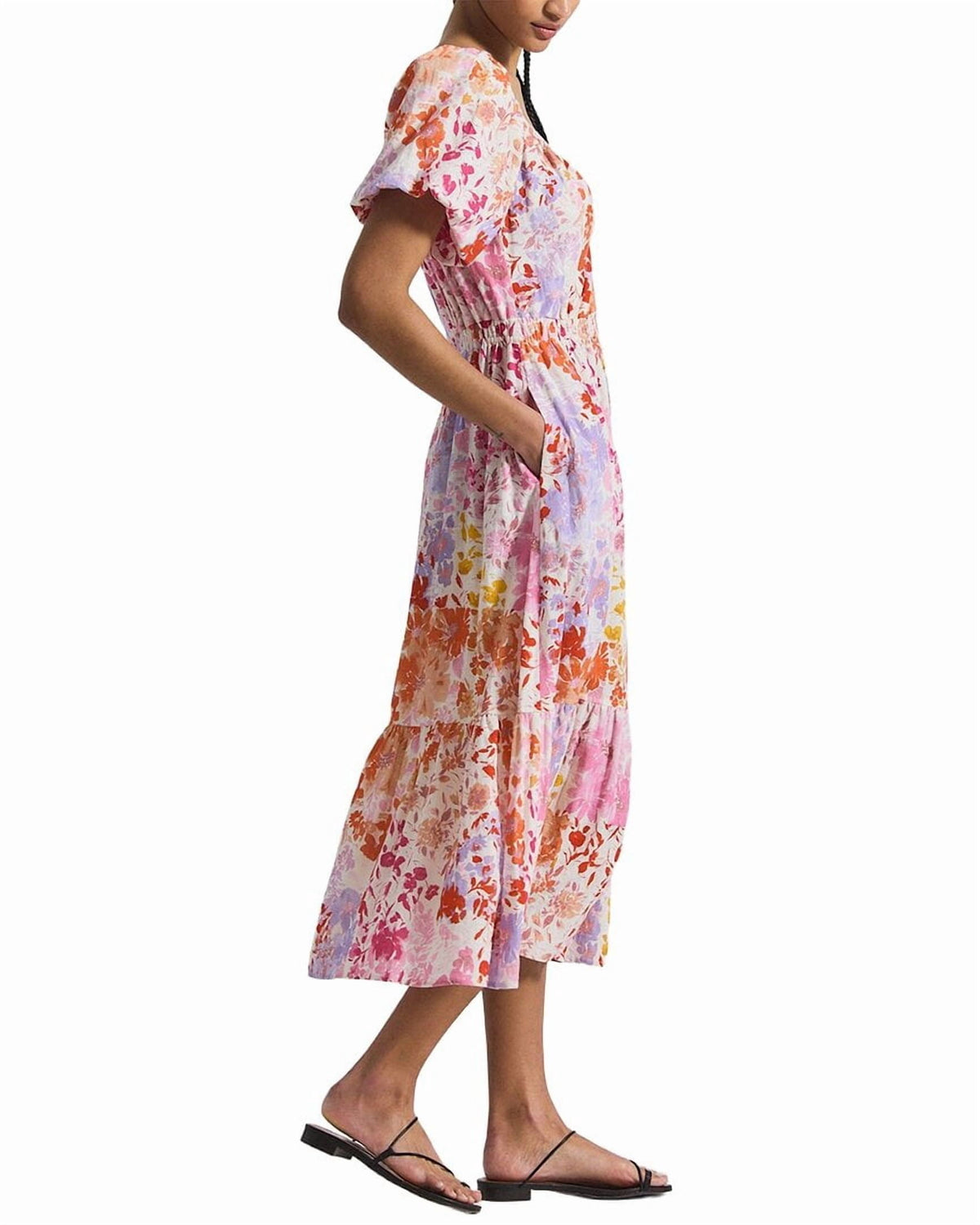 thumbnail image 3 of Derek Lam 10 Crosby womens Laine Floral Printed Linen-Blend Maxi Dress, 2, Rose, 3 of 6