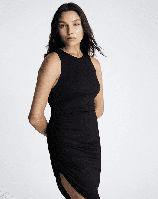 thumbnail image 3 of Kenneth Cole | Sandra Side Ruched Asymmetric Hem Tank Dress, 3 of 3