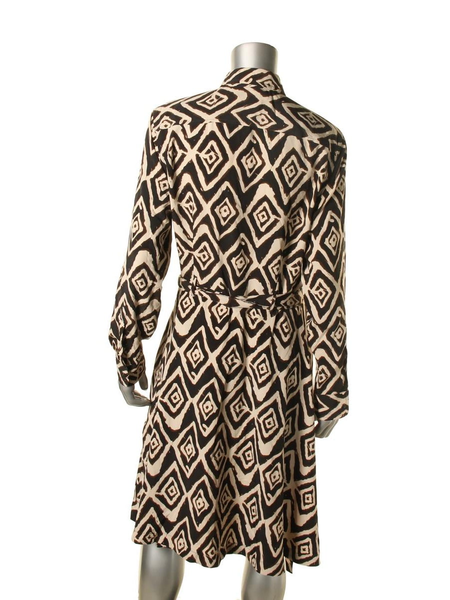 thumbnail image 2 of Lauren Ralph Lauren Womens Printed Button Front Shirtdress Beige 6, 2 of 2