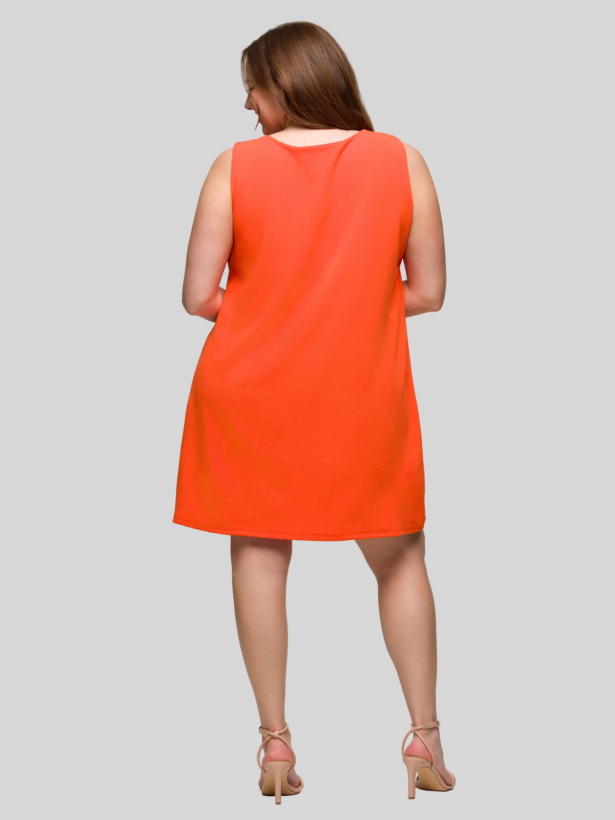 thumbnail image 3 of 24seven Comfort Essential Curvy Round Neck Sleeveless Mini Shift Dress, 3 of 5