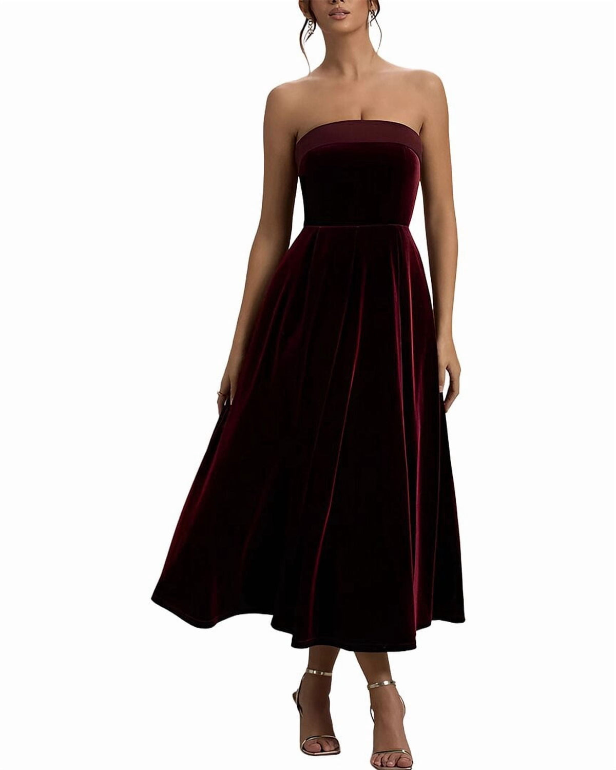 thumbnail image 1 of AMINA GLAM womens Solid Midi Dress, 6, 1 of 3