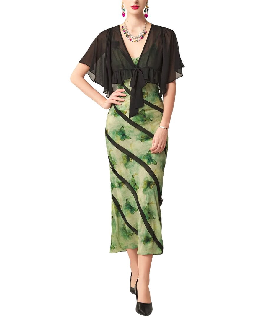 thumbnail image 1 of BURRYCO womens Short Sleeve Midi Dress, 2, Green, 1 of 3