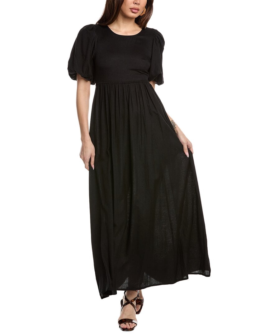 thumbnail image 1 of Beach Riot womens Weston Linen-Blend Maxi Dress, s, Black, 1 of 3