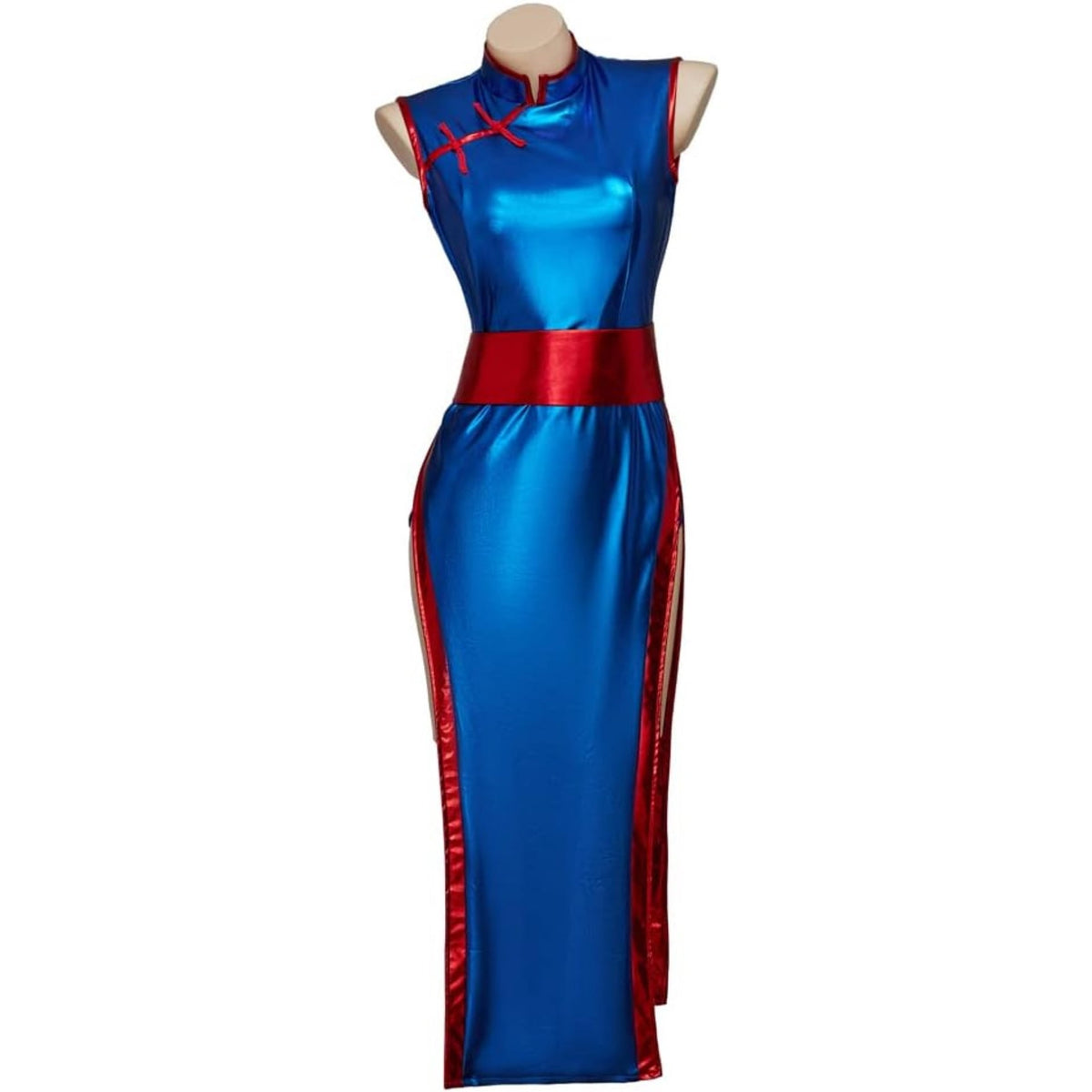 thumbnail image 1 of Chi Chi Inspired Blue Cheongsam Dress - Elegant Character Costume, 1 of 7