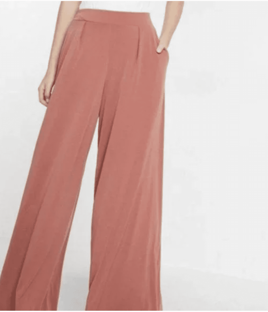 thumbnail image 1 of EXPRESS Pink High Waisted Jersey Knit Wide Leg Dress Pants XS, 1 of 3