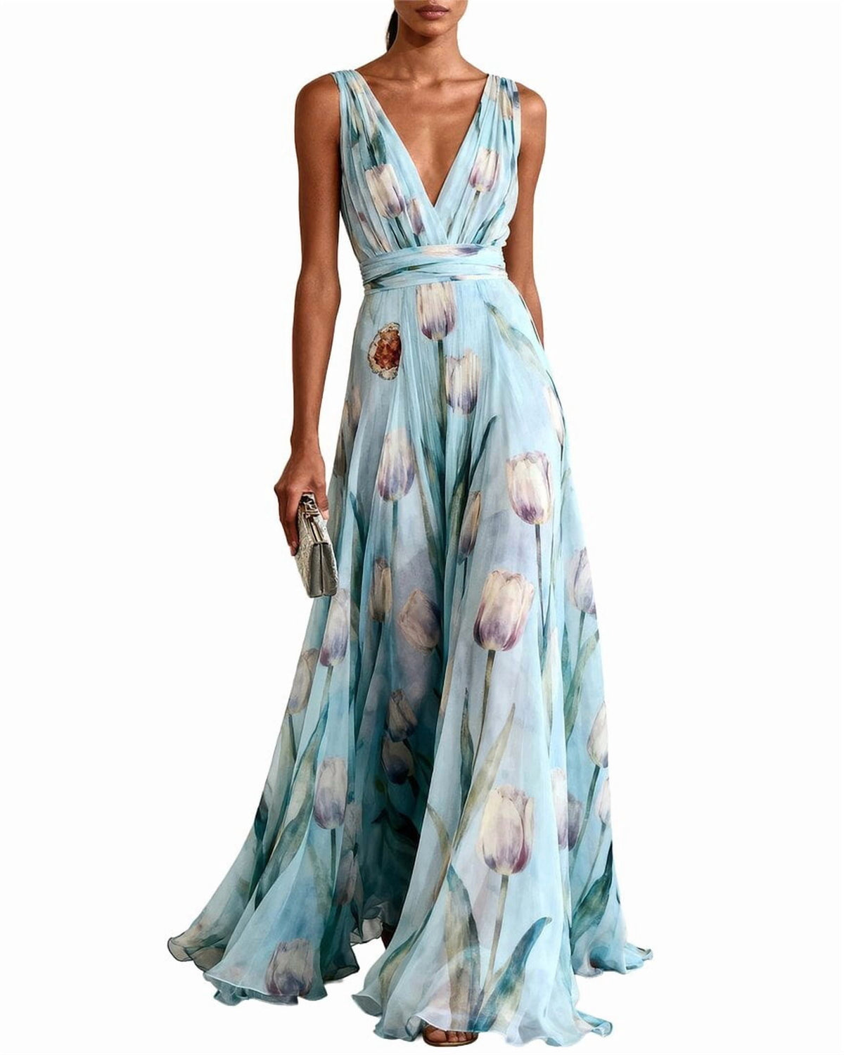 thumbnail image 1 of HOMEYEE womens Maxi Dress, 4, 1 of 3