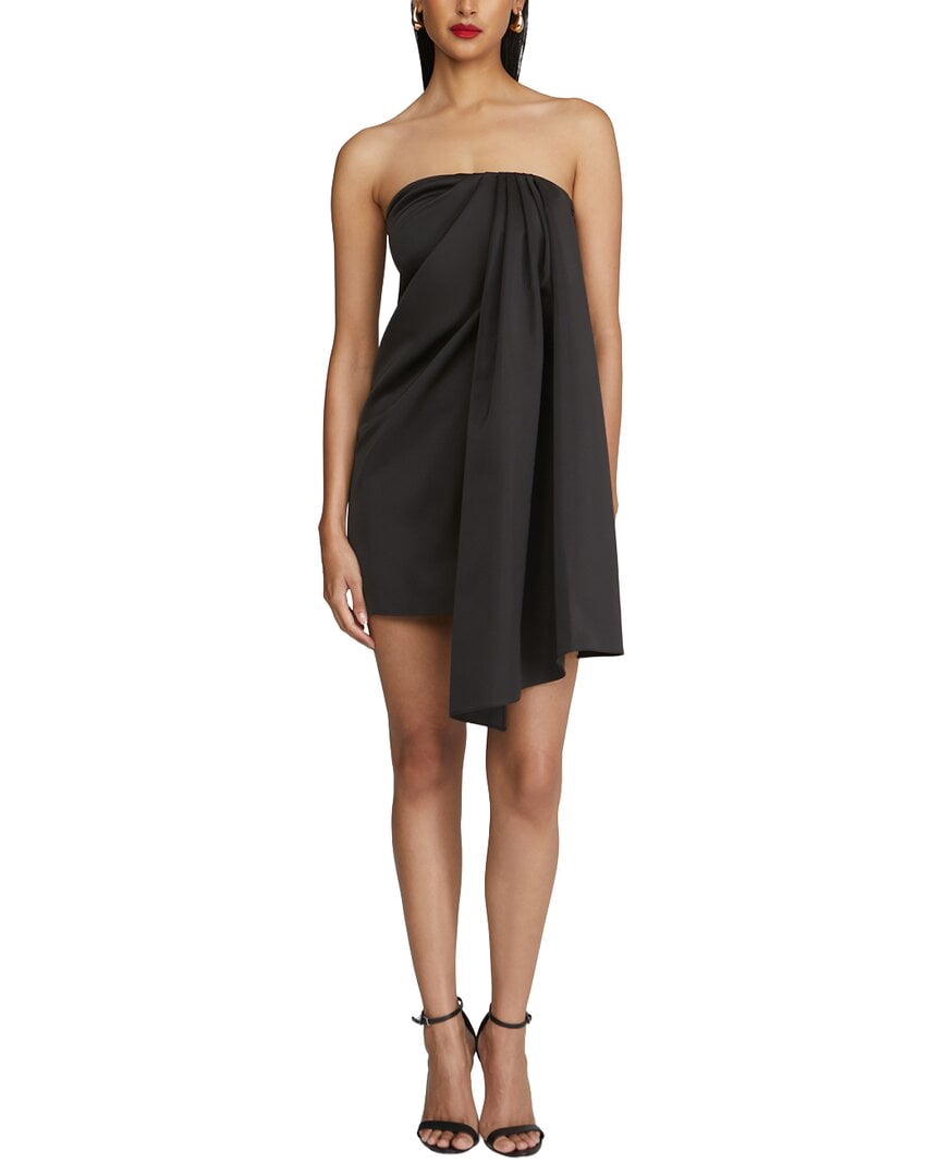 thumbnail image 1 of Halston womens Isla Heavy Satin Mini Dress, 6, Black, 1 of 3