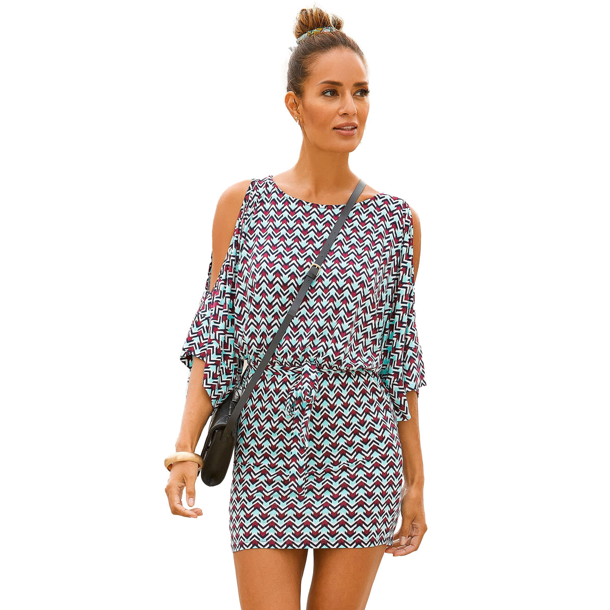 thumbnail image 1 of LASCANA Women's Wide Sleeve Dress Screen Print, 1 of 5