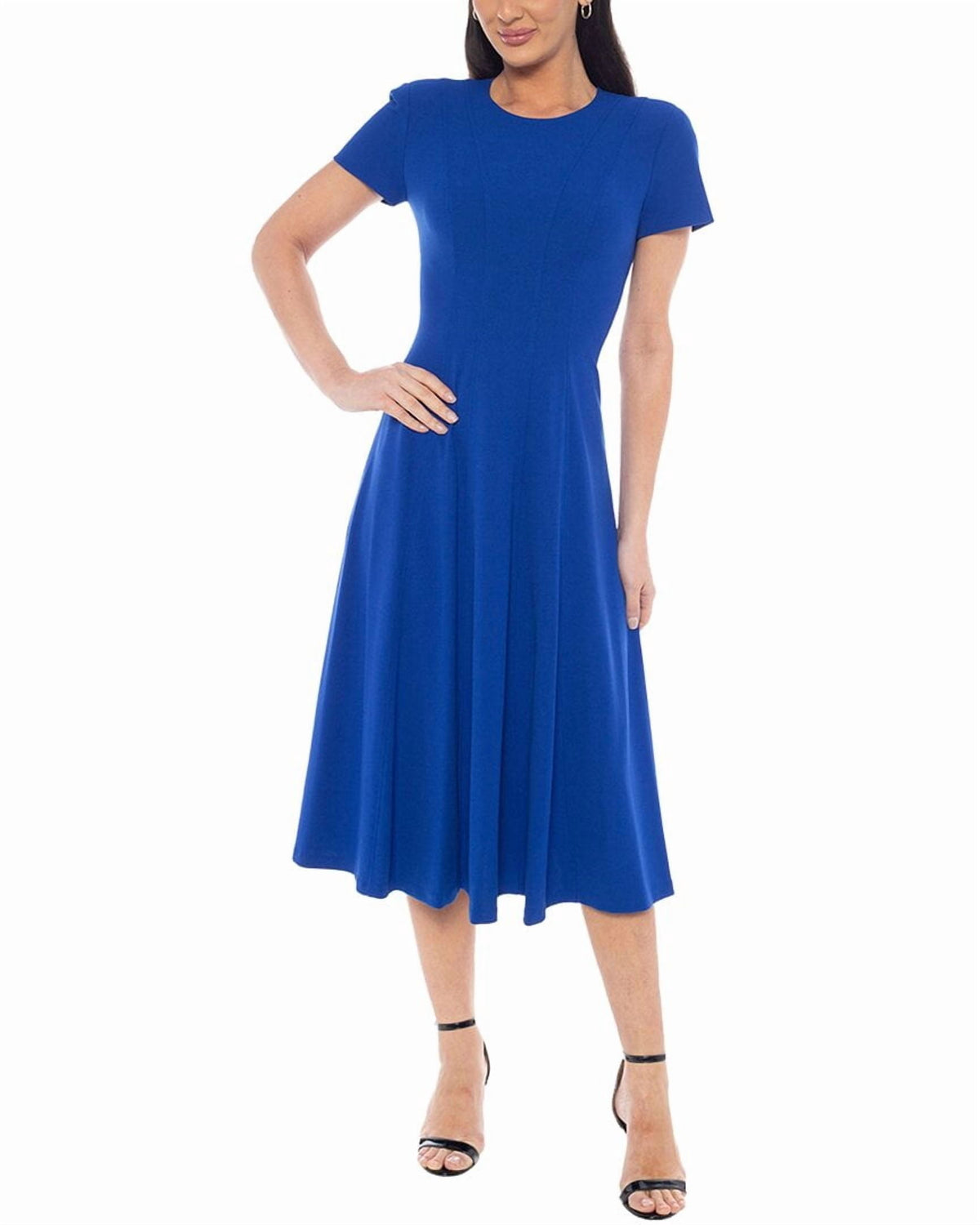 thumbnail image 1 of Oleg Cassini womens Midi Dress, l, Blue, 1 of 3