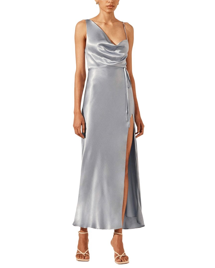 thumbnail image 1 of Shona Joy womens La Lune Draped Side Split Midi Dress, 10, 1 of 3