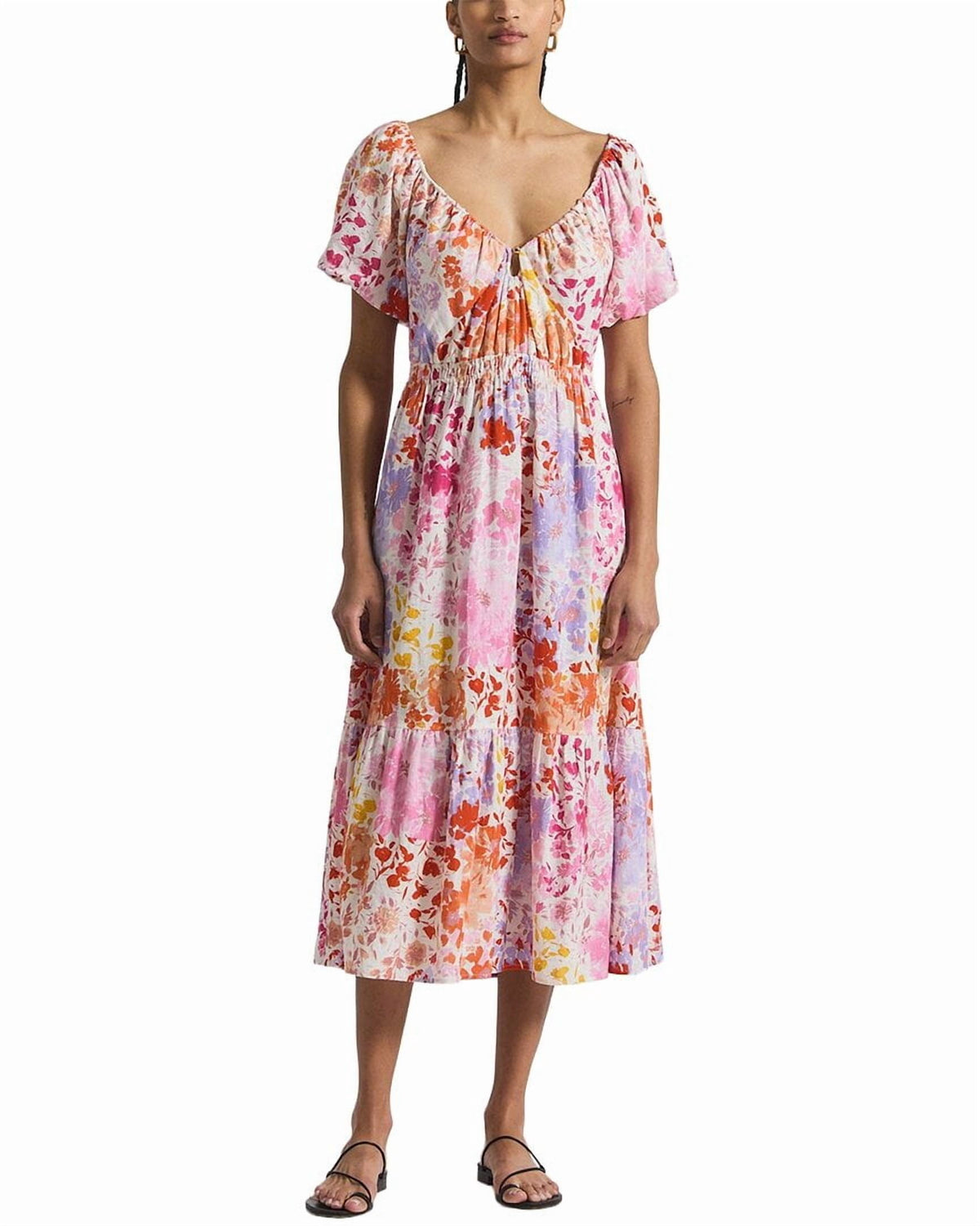 thumbnail image 5 of Derek Lam 10 Crosby womens Laine Floral Printed Linen-Blend Maxi Dress, 2, Rose, 5 of 6