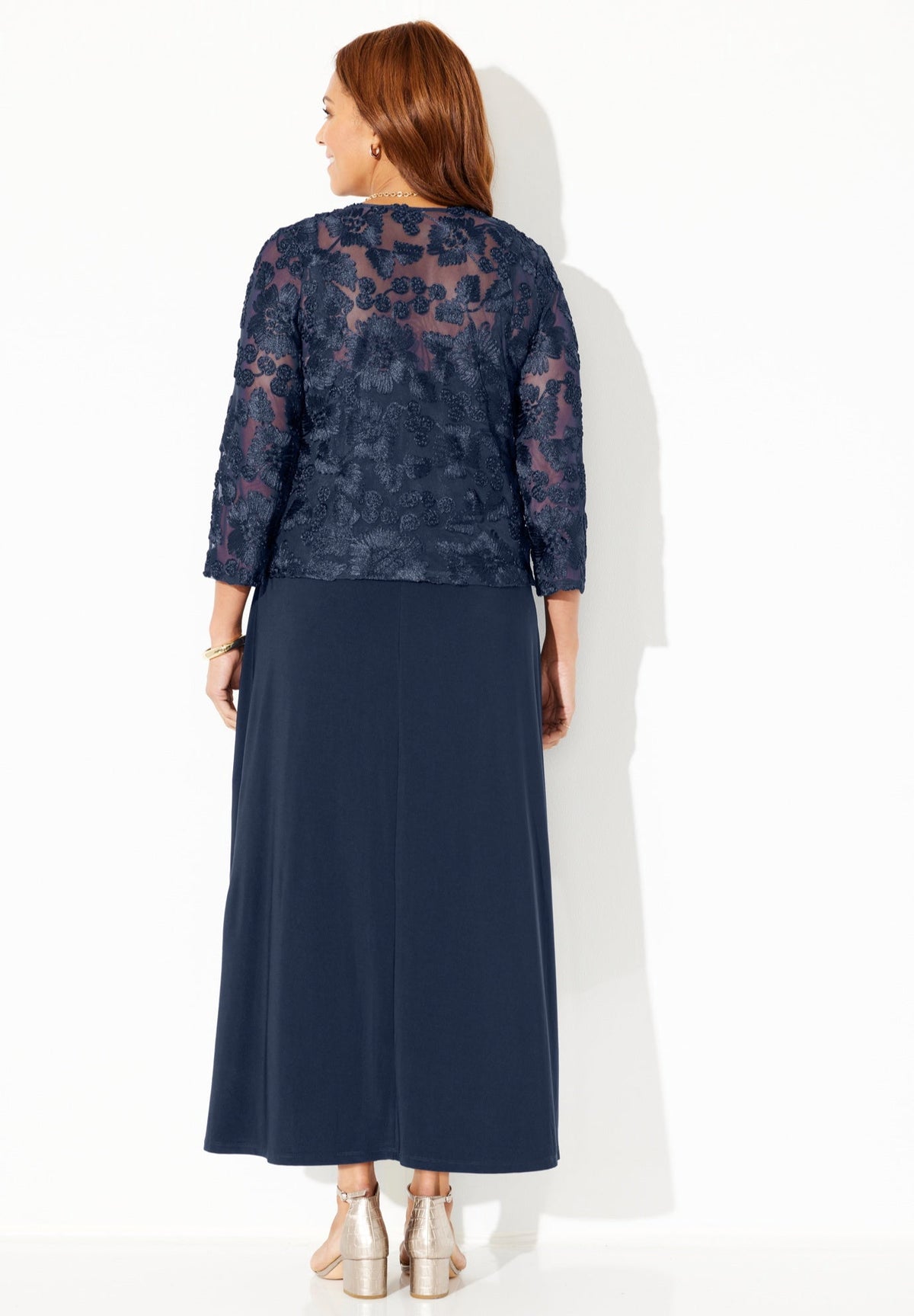 thumbnail image 3 of Catherines Women's Plus Size Embroidered Jacket Dress, 3 of 6