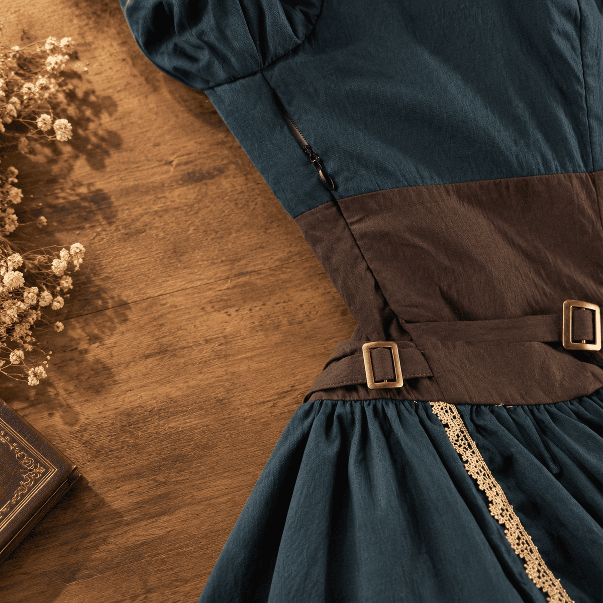 thumbnail image 7 of Renaissance Dress Women Medieval Vintpuff Sleeves, 7 of 7