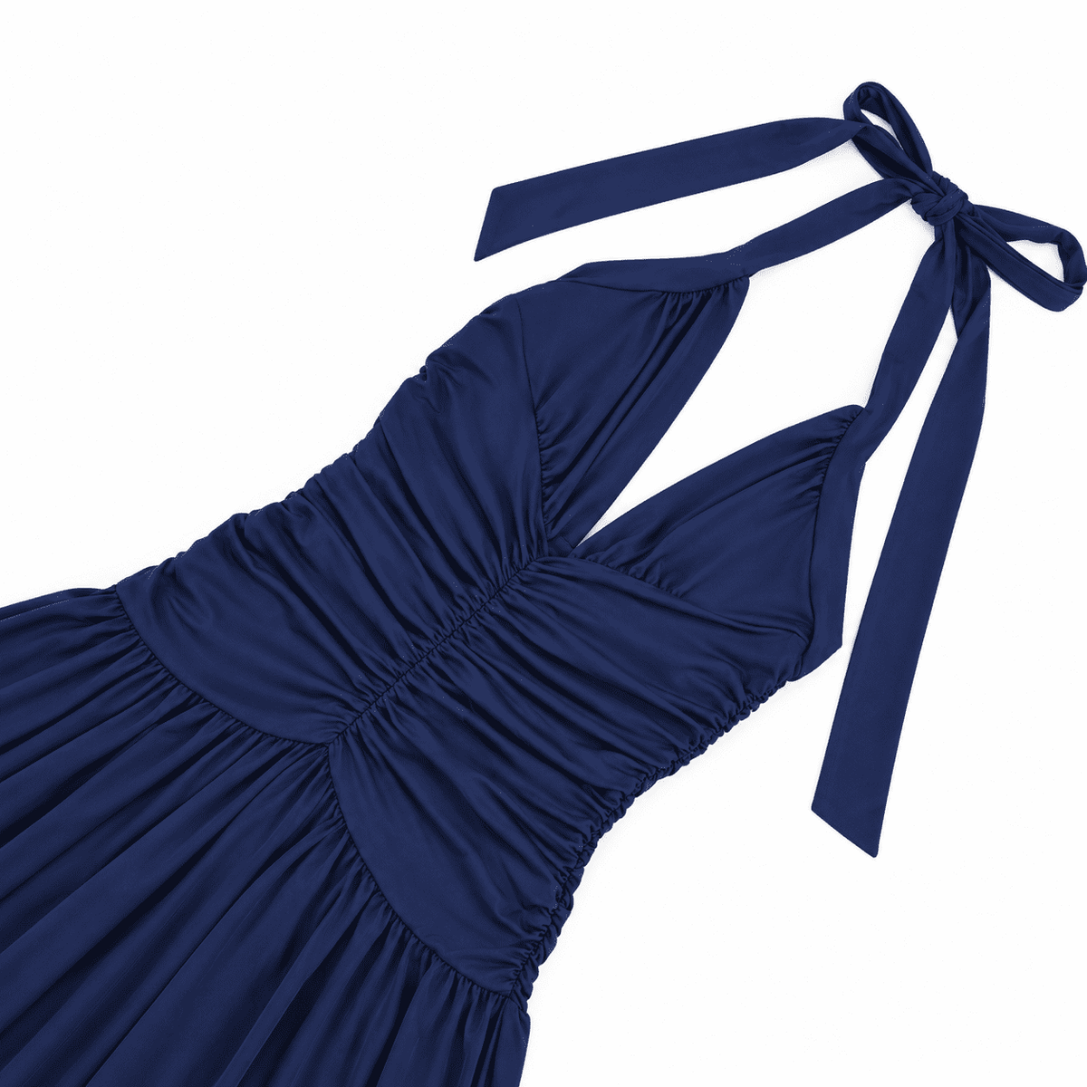 thumbnail image 5 of BABOMAREON Women's Halter V Neck Wedding Guest Maxi Dress Sexy High Slit Beach Vacation Long Formal Dresses, 5 of 10
